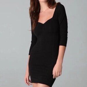 Intimately by Free People 3/4 sleeve seamless bodycon mini dress in black